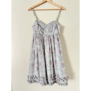 Vintage Steve Madden Shabby Chic Gray Ruffle Romantic Babydoll Cottagecore M y2k